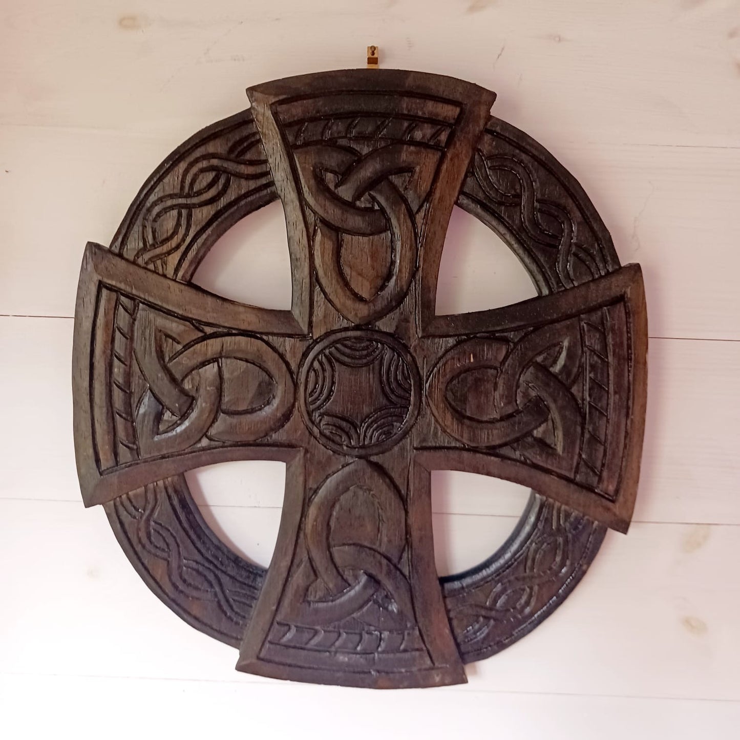 Round Wooden Celtic Cross