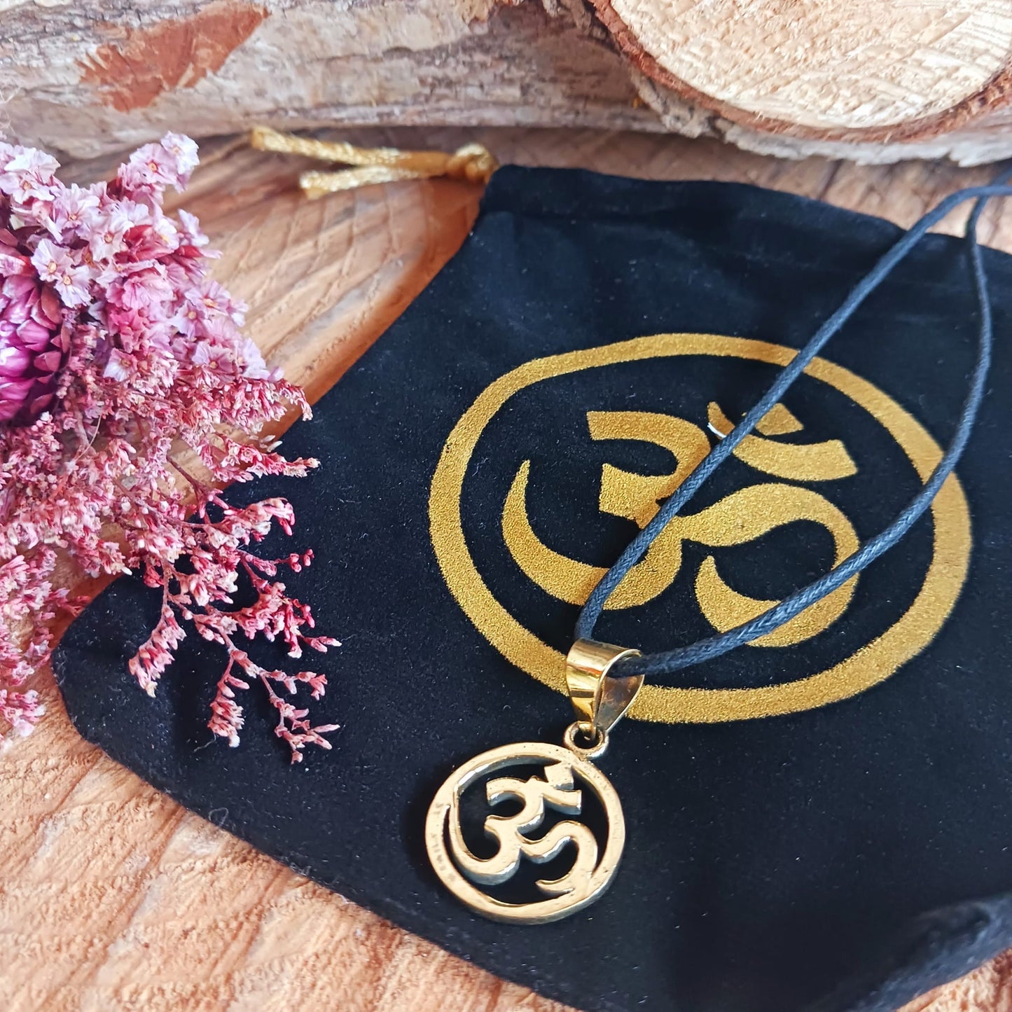 Om Brass Pendant | Gold Colour