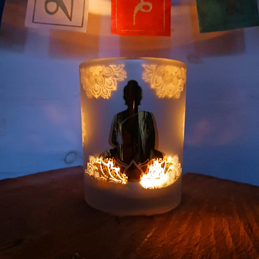 Frosted Buddha Candle | Tealight Holder