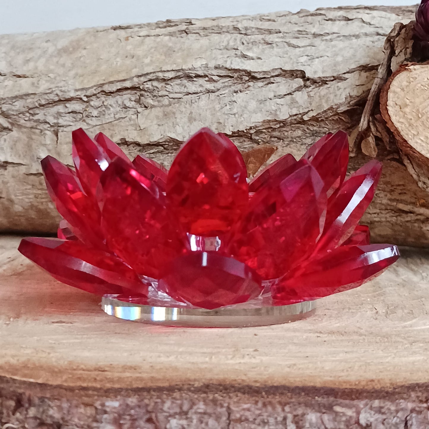 Lotus Candle Holder | Crystal Red