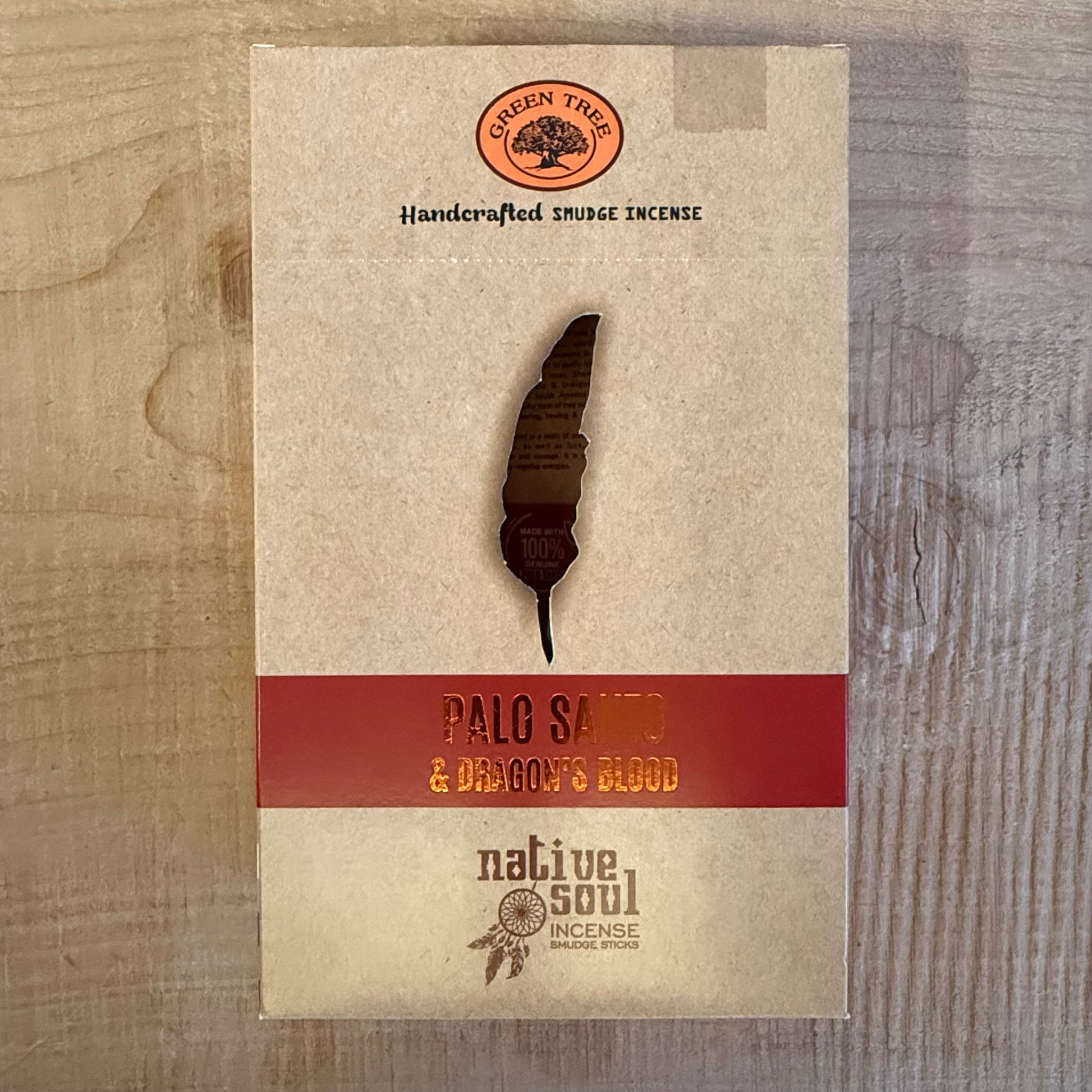 Native Soul Smudge Palo Santo & Dragon’s Blood incense by Green Tree. Vegan masala incense for purification, energy clearing, and spiritual rituals.