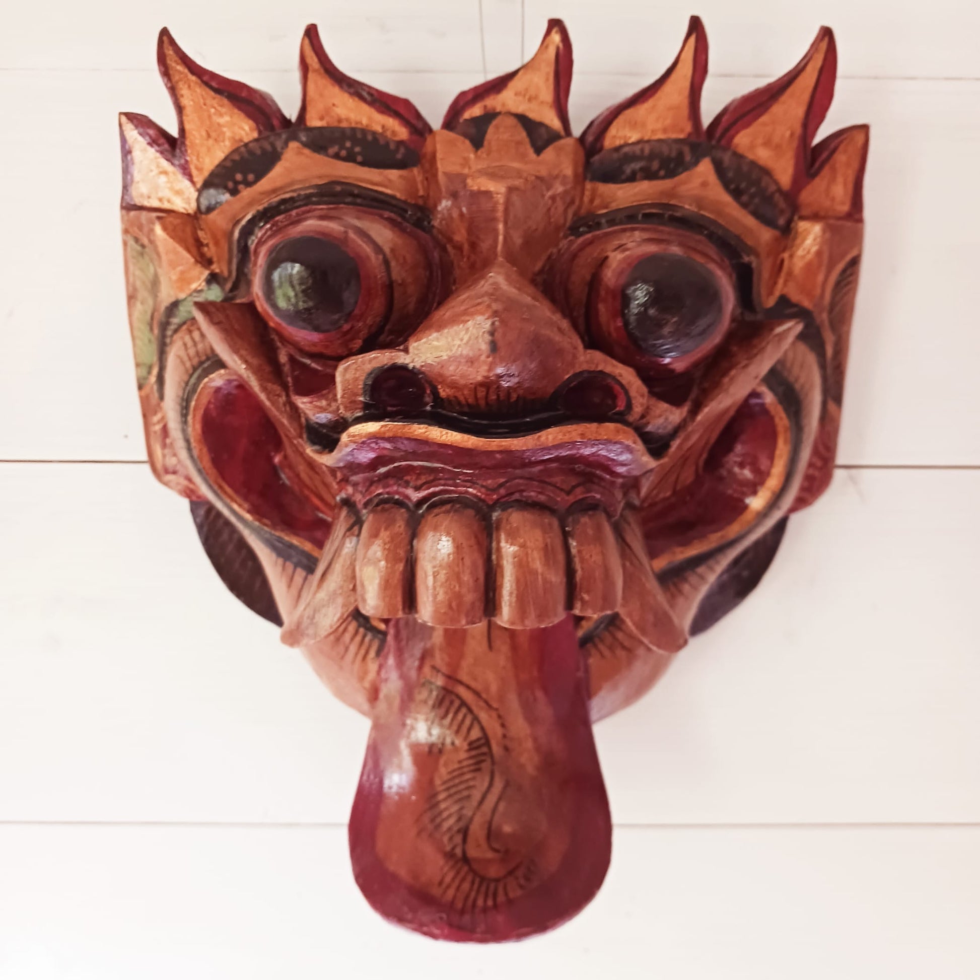 Handcarved Balinese Rangda Barong Dance Mask