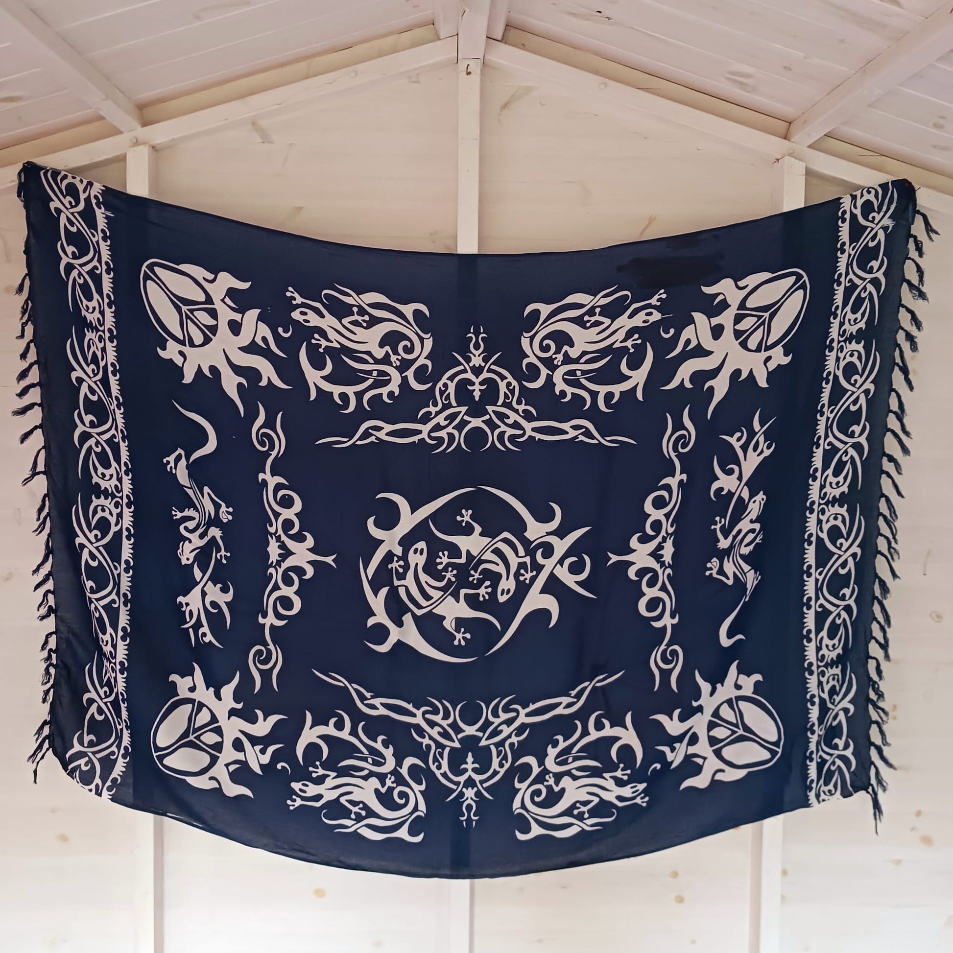 Celtic Sarong | Beach wrap Navy