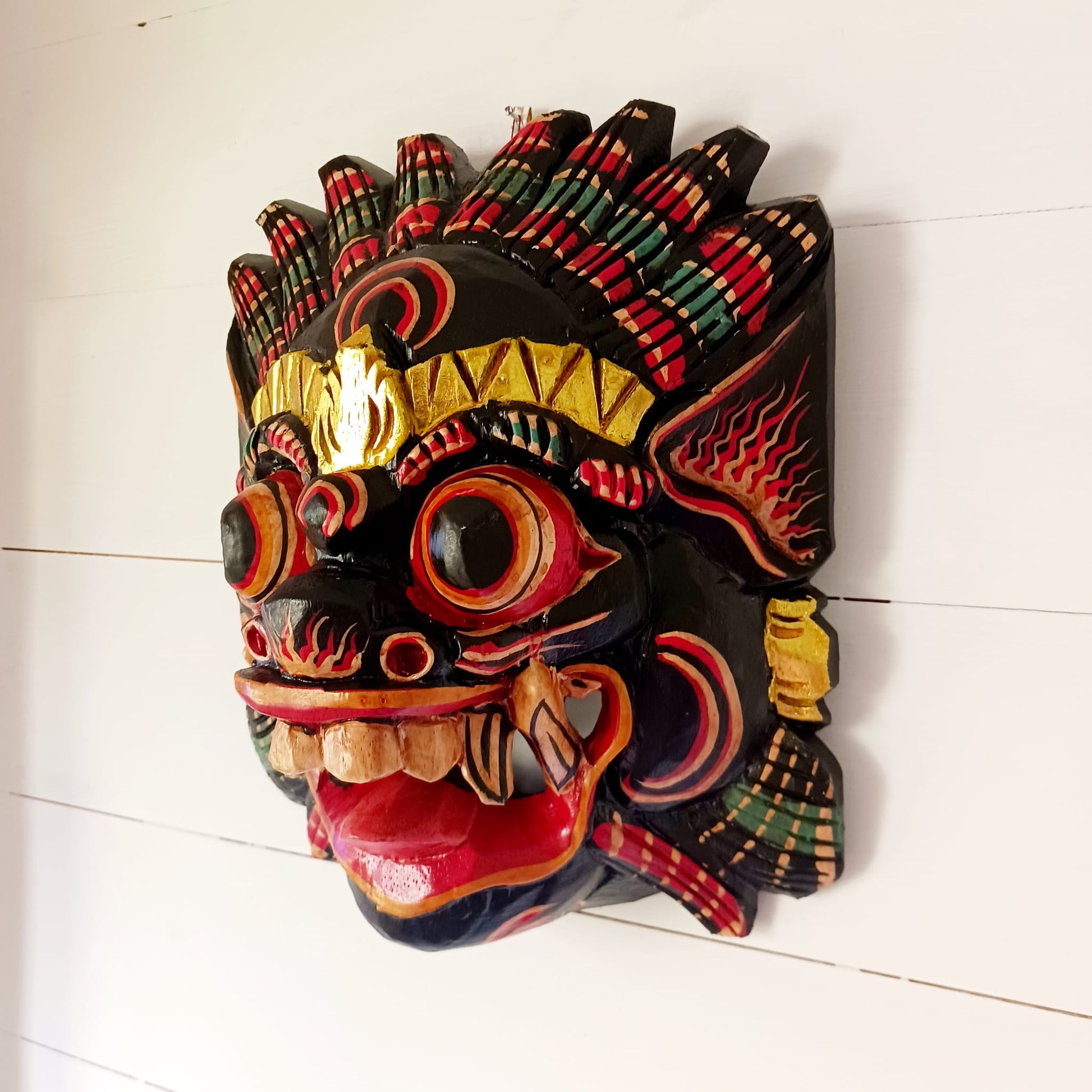 Handcarved Balinese Raksassa Large Mask | Black