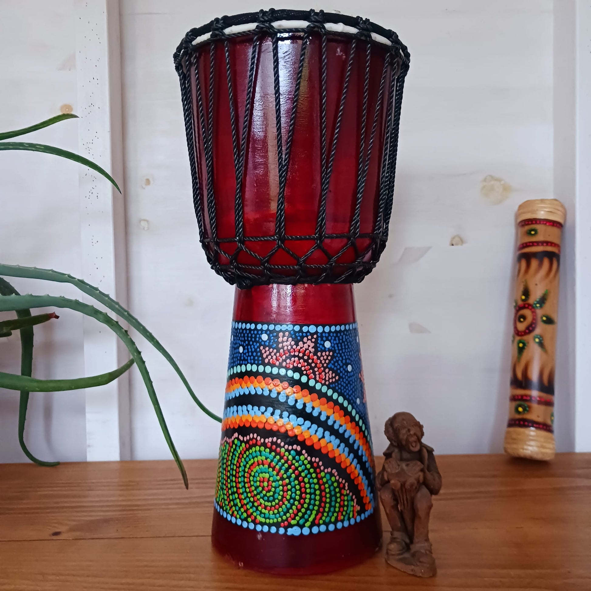 Painted Djembe Drum | 40cm