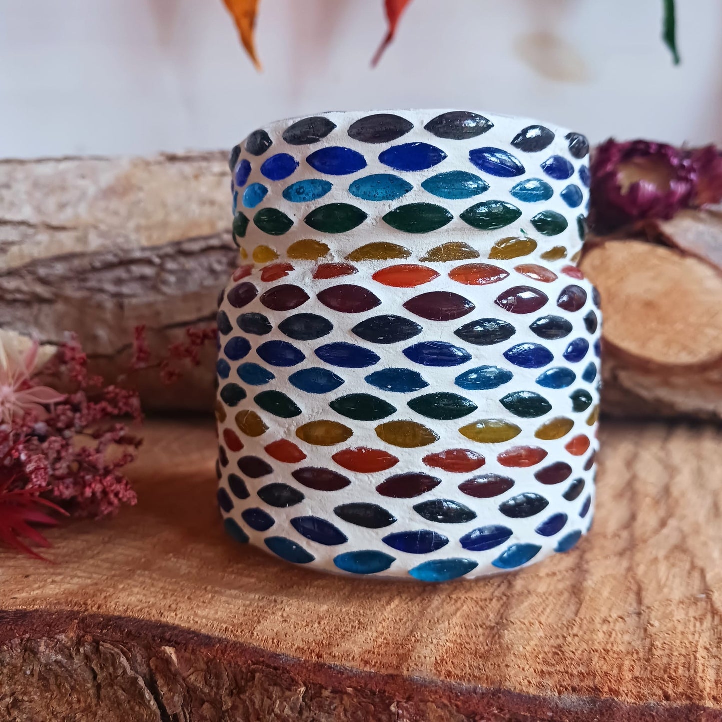 Mosaic Tealight Holder | Chakra Colours