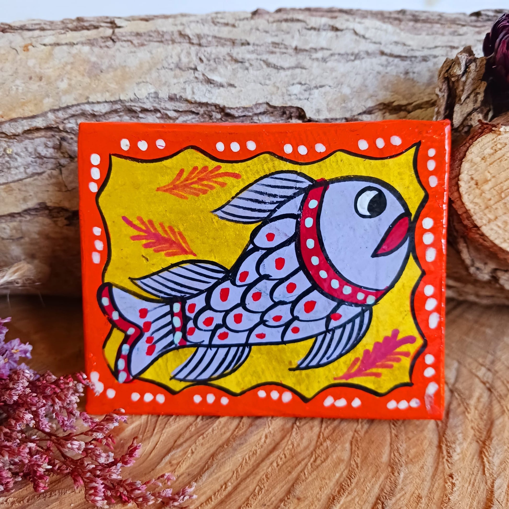 Madhubani Mithila Pocket Vanity Mirror | Handmade