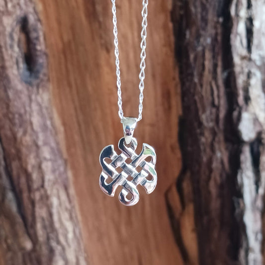 Sterling Silver Endless Knot Pendant & Chain