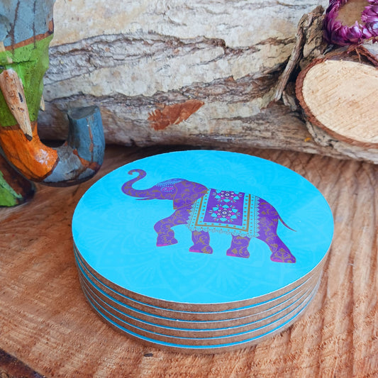 Indian Elephant Design | Set of Coasters