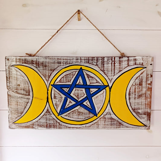 Triple Goddess Pentacle Wall Plaque