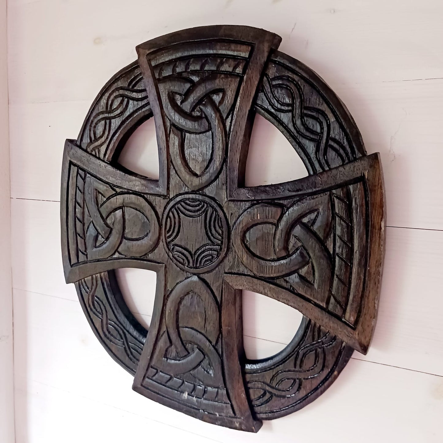 Round Wooden Celtic Cross