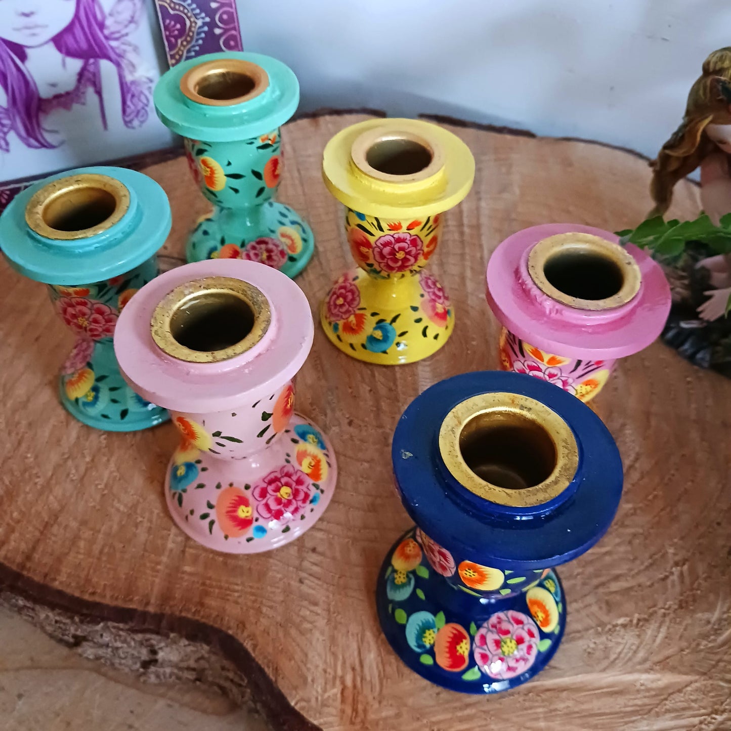 Hand Painted Kashmiri Candle Holders