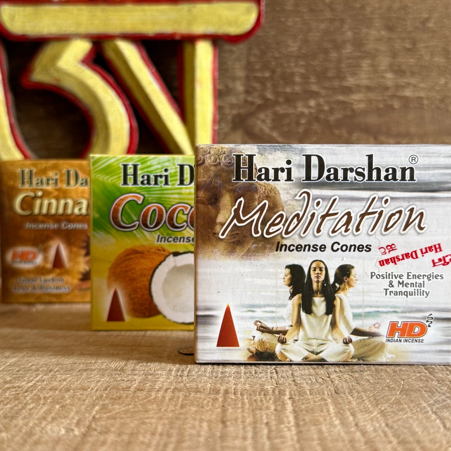 Awaken your senses and restore inner harmony with the Hari Darshan Incense Cone Set, featuring three soul-soothing fragrances — Coconut, Cinnamon, and Meditation. Handcrafted in Bangalore, India, by the artisans of Hari Darshan, this collection captures the essence of balance, peace, and positive energy.