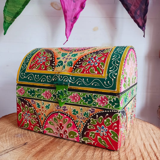 Hand painted Domed Jewellery Box | Trinket Box