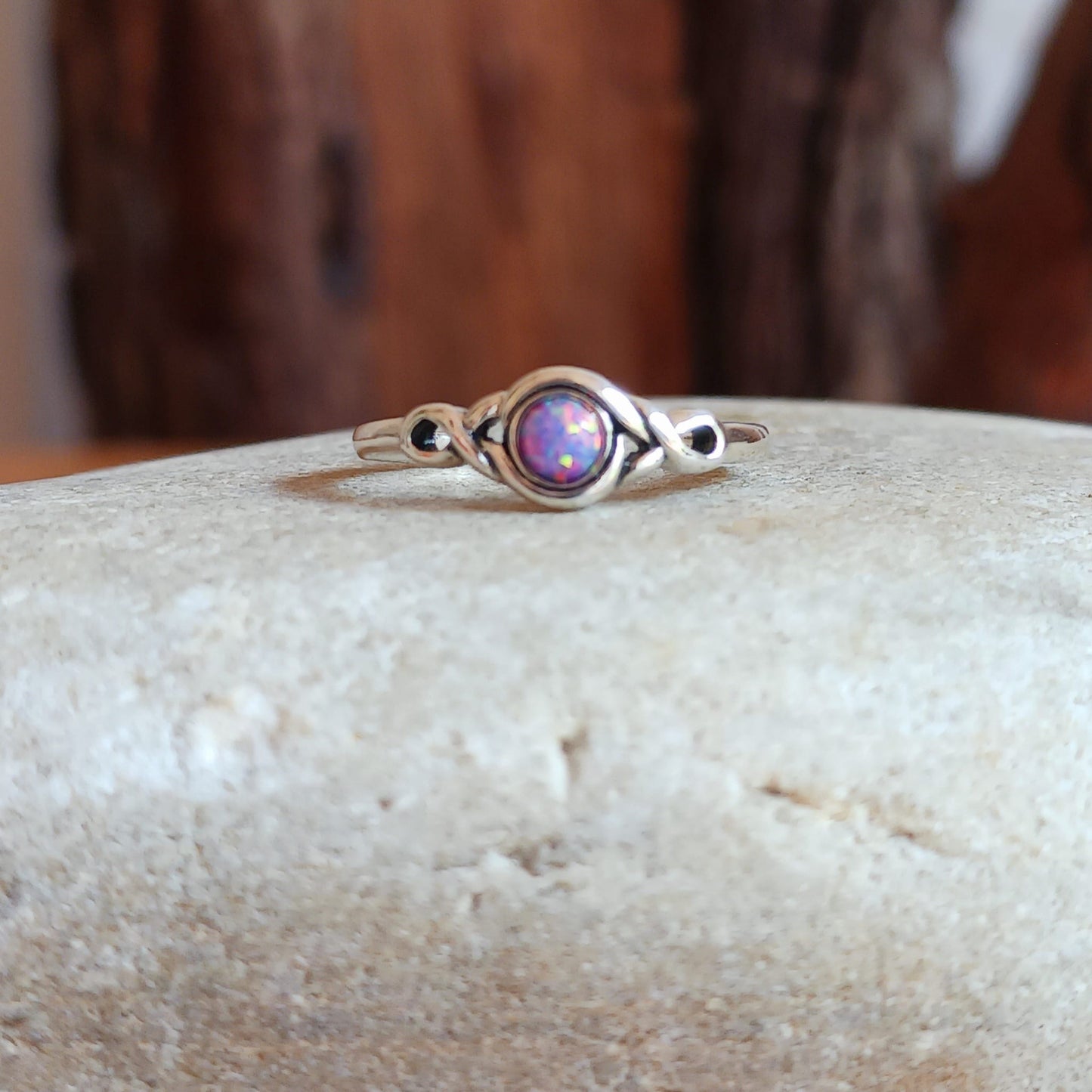 Toe Ring Multi Lavender solid Silver adjustable Toe ring