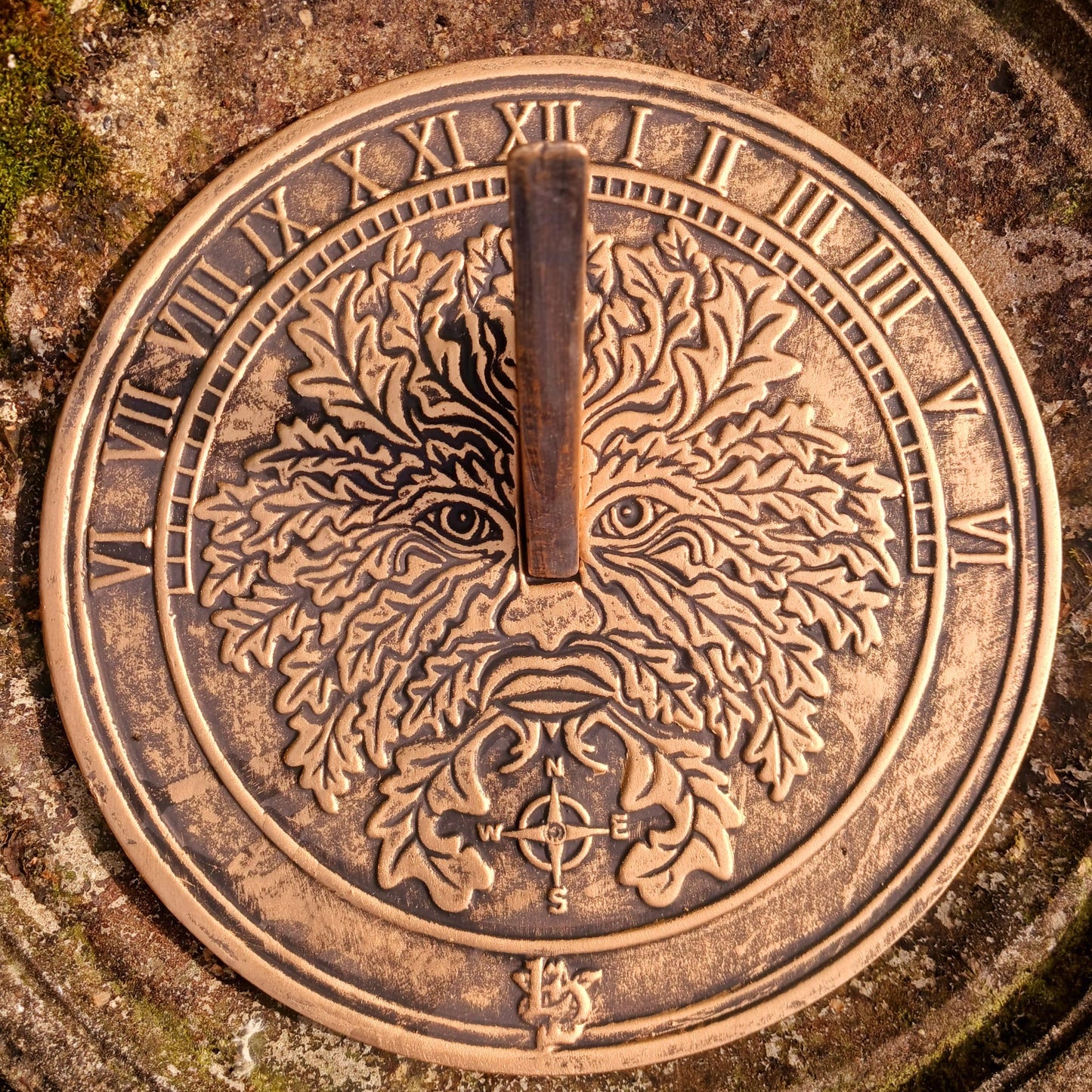 Green Man Terracotta Sun Dial