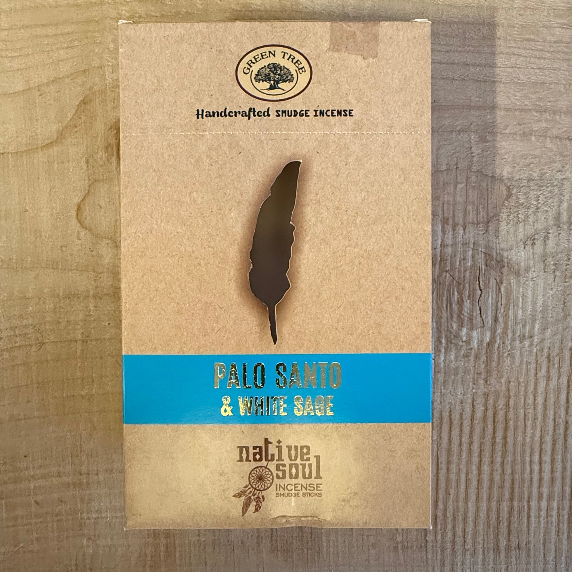 Native Soul Smudge Palo Santo & White Sage incense by Green Tree. Vegan masala incense for cleansing, protection, meditation, and spiritual balance.