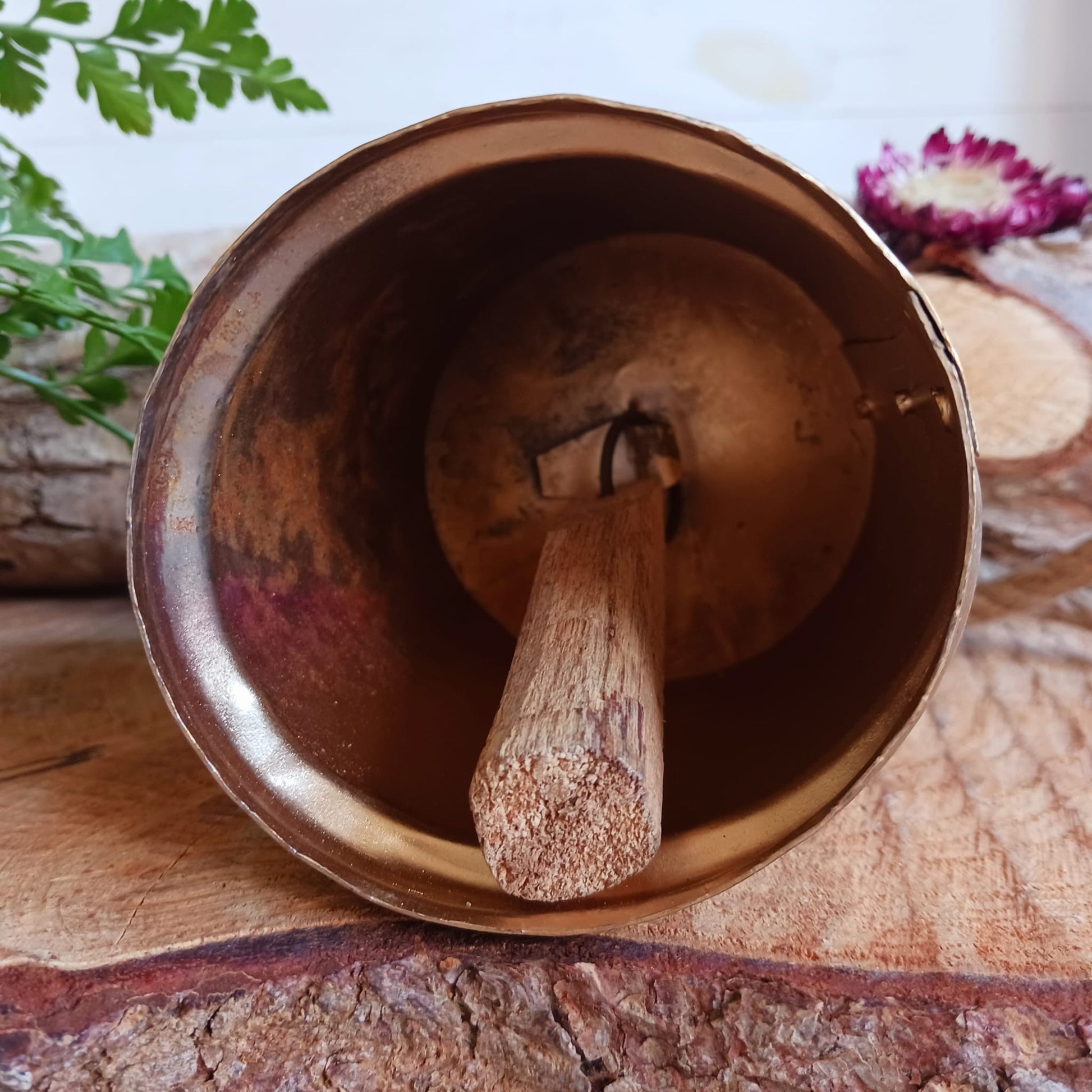 Engraved Rustic Cow Bell Windchime | Patterned