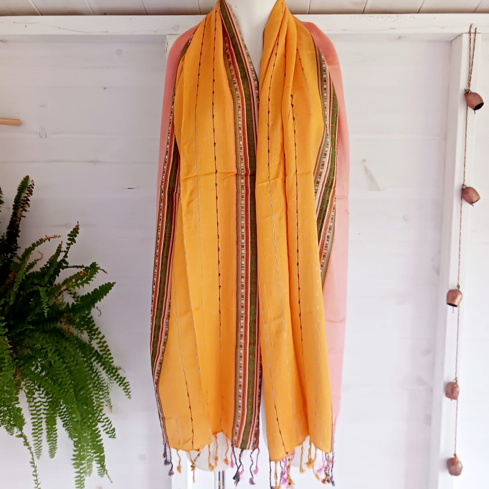 Indian Varanasi Scarves | Yellow