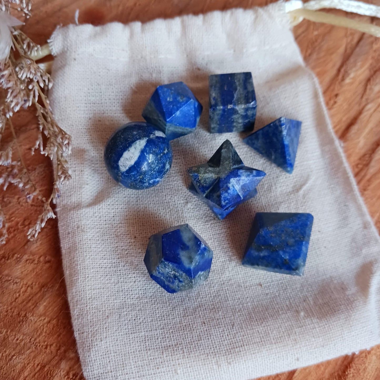 Lapis Lazuli Sacred Geometry | 7-piece Crystal Set