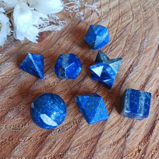 Lapis Lazuli Sacred Geometry | 7-piece Crystal Set