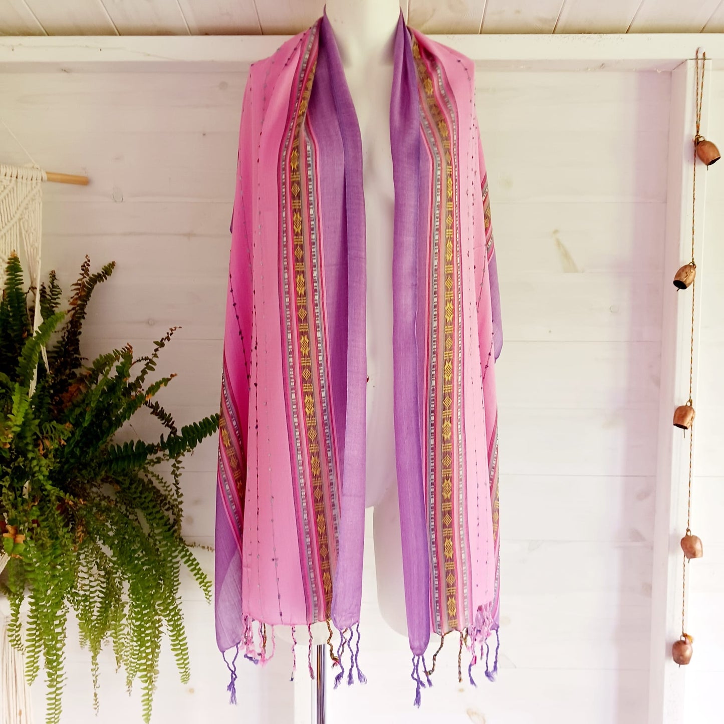 Indian Varanasi Scarves | Pink and Purple#2