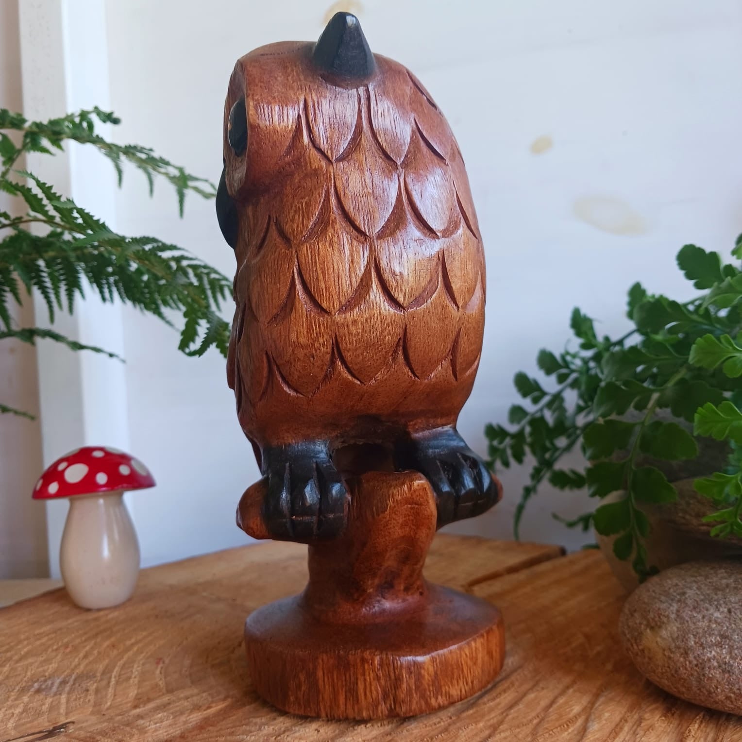 Wooden Hand Carved Owl