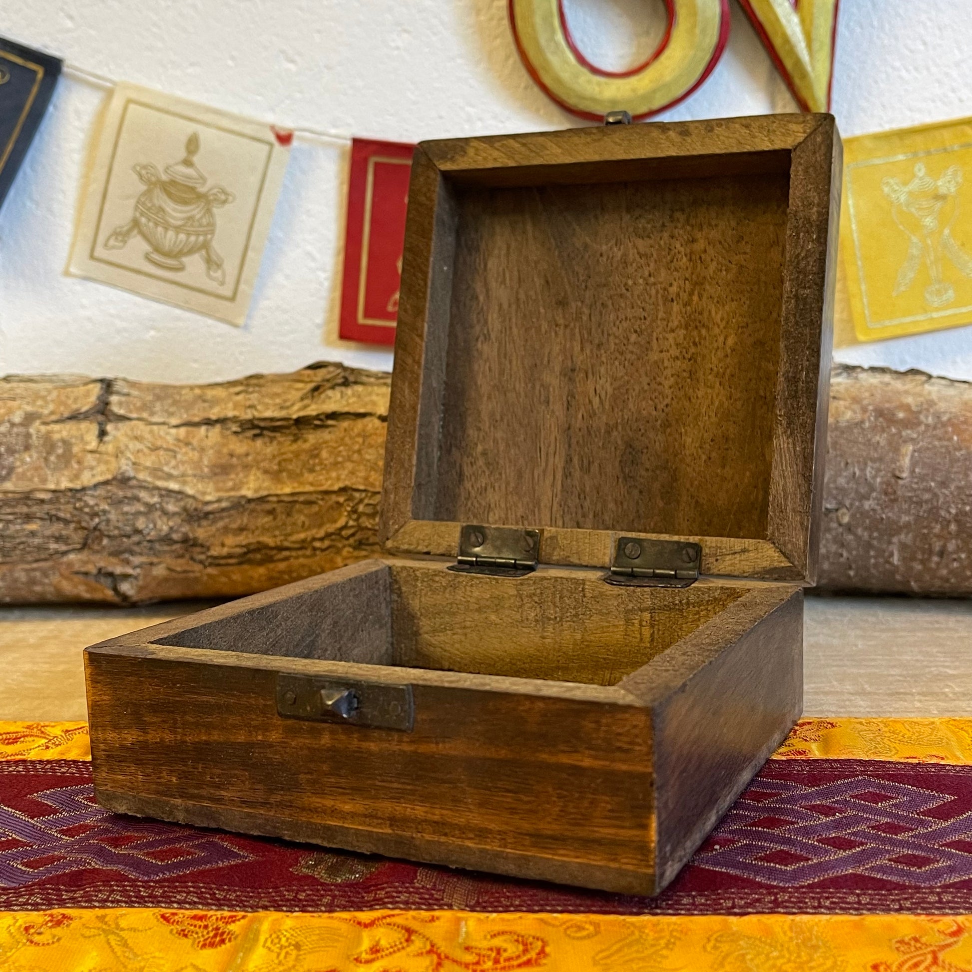 Square Wooden Keepsake Box Buddha