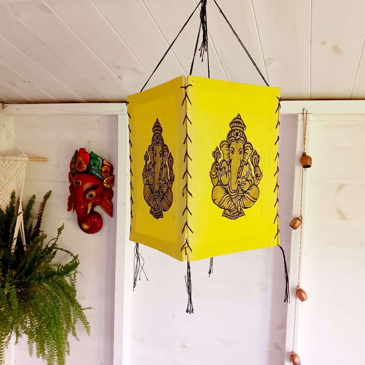 Lokta Paper Nepalese Lampshade | Ganesh Yellow