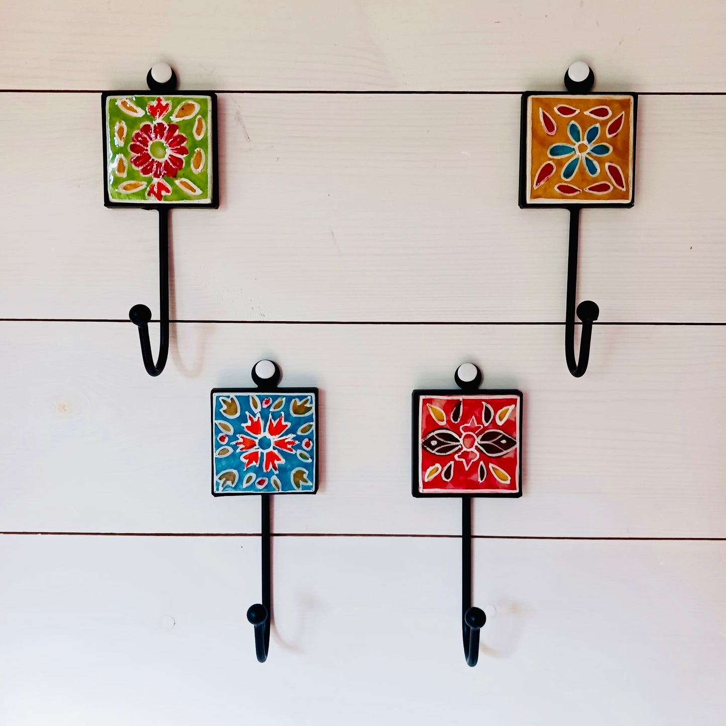 Shyla Hand Painted Tile Ceramic Hooks