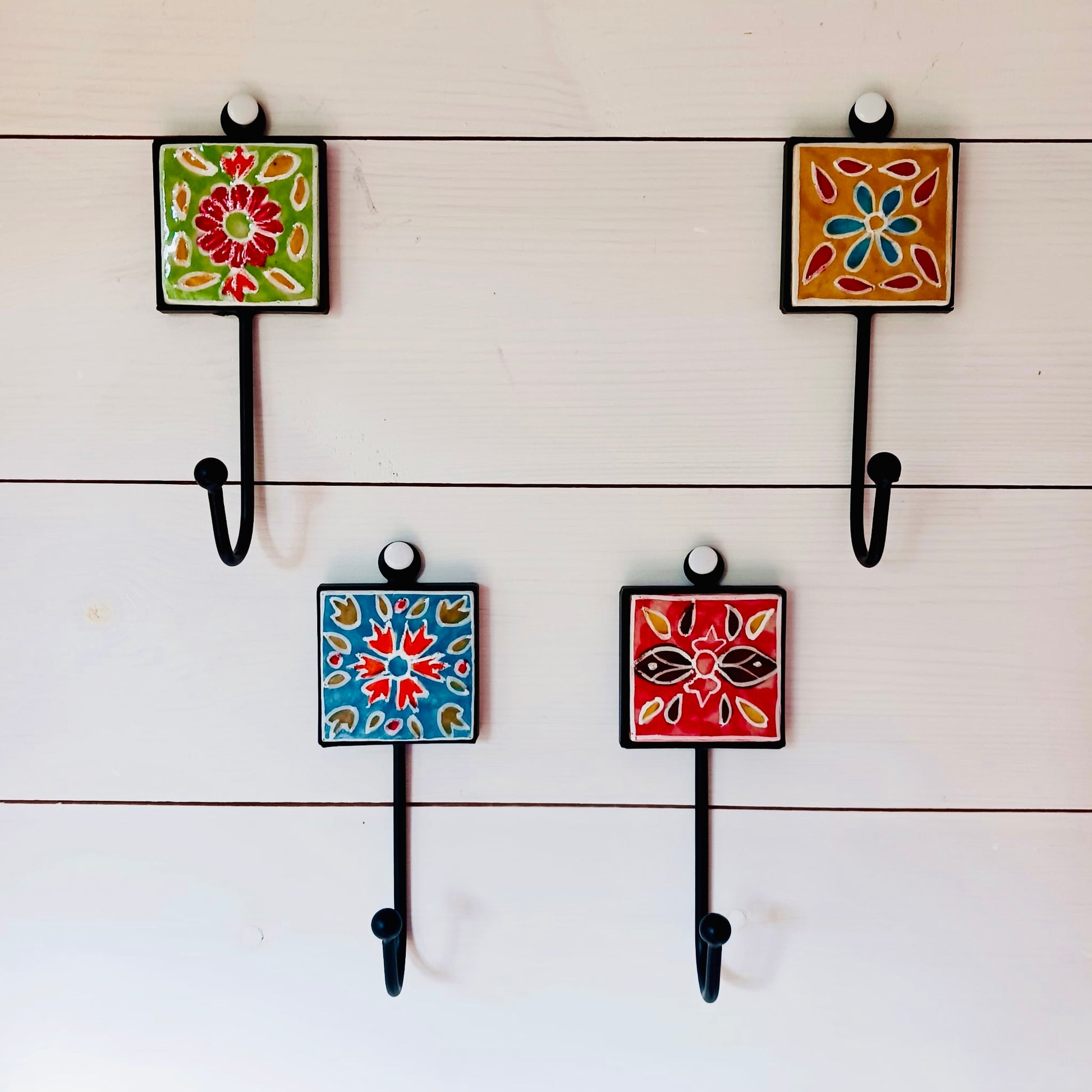 Shyla Hand Painted Tile Ceramic Hooks