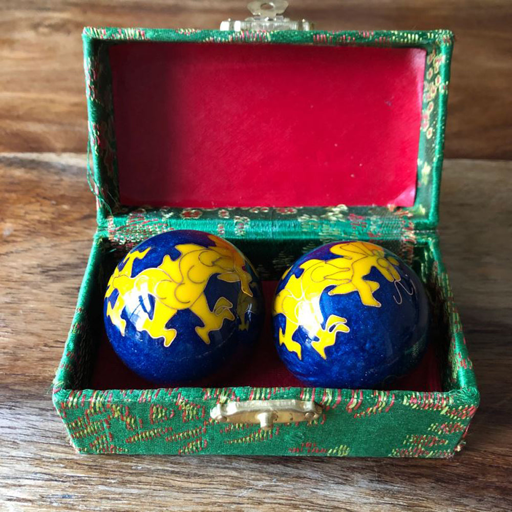 Health Balls Yellow Dragon 4 cm Baoding balls with Bells inside