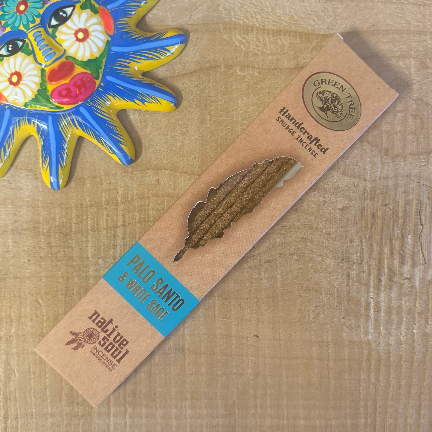 Native Soul Smudge Palo Santo & White Sage incense by Green Tree. Vegan masala incense for cleansing, protection, meditation, and spiritual balance.