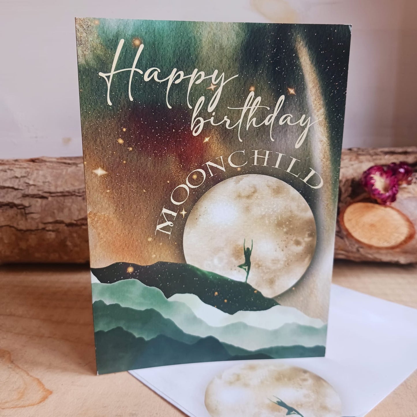 Moon Child Happy Birthday Greetings Card