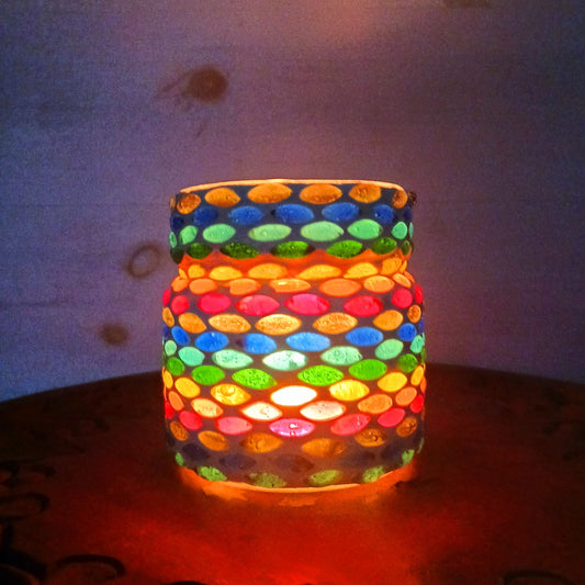 Mosaic Tealight Holder | Chakra Colours