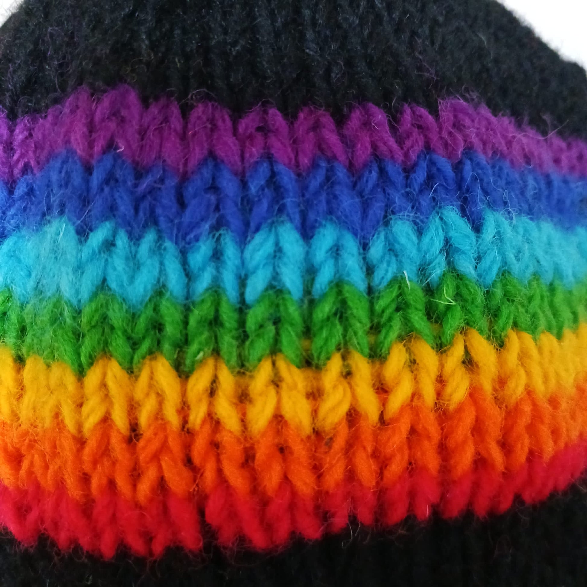 Tibetan Rainbow  Earflap hats Merino wool  Nepal (Adult)