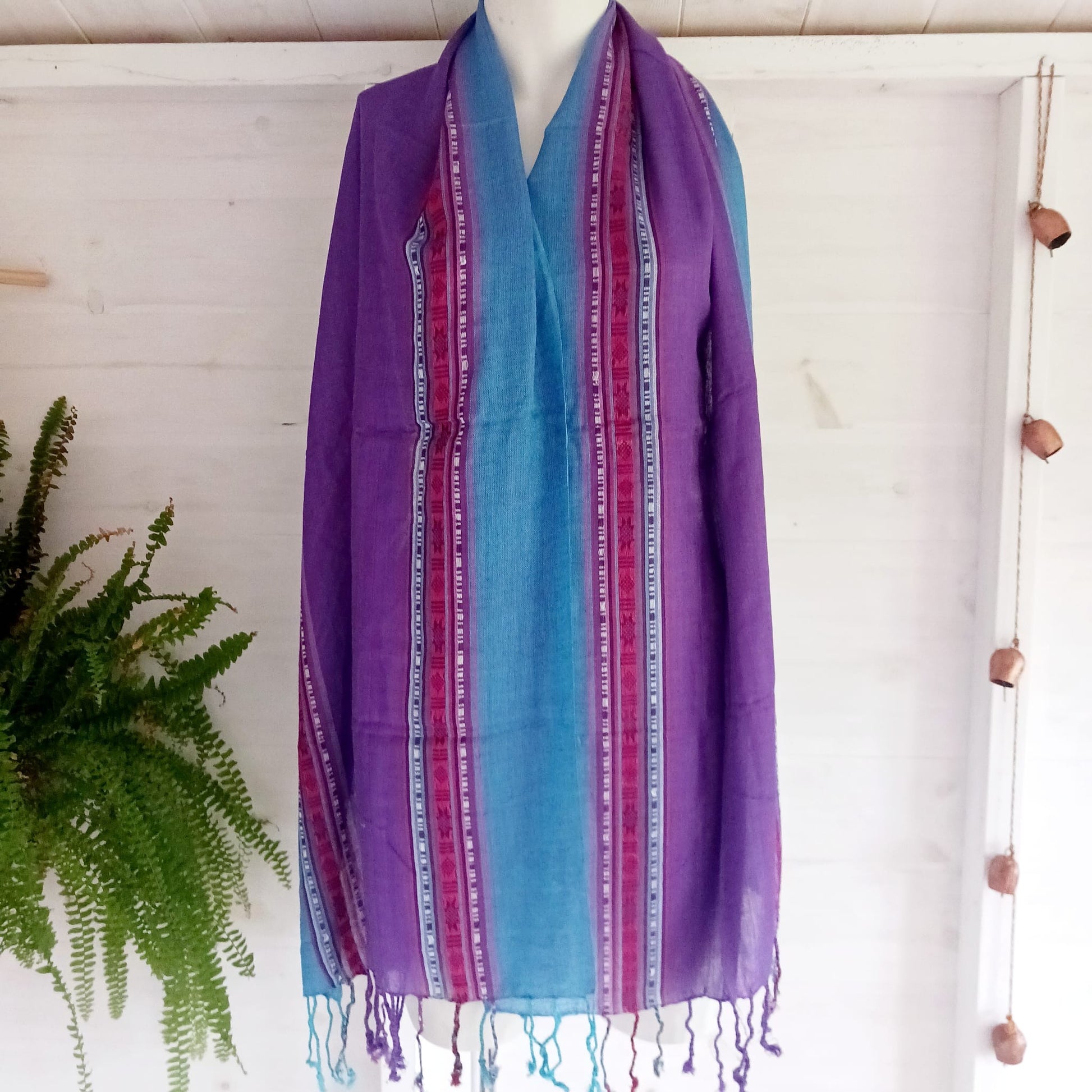 Indian Varanasi Scarves | Blue & Purple