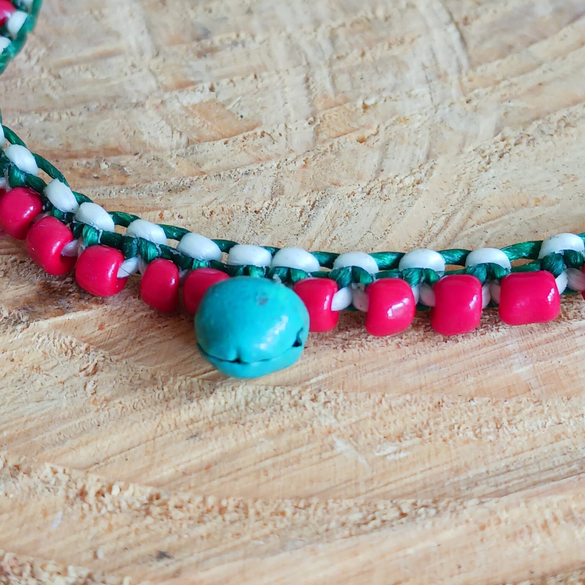 Handmade Colourful Bell and Bead Anklet