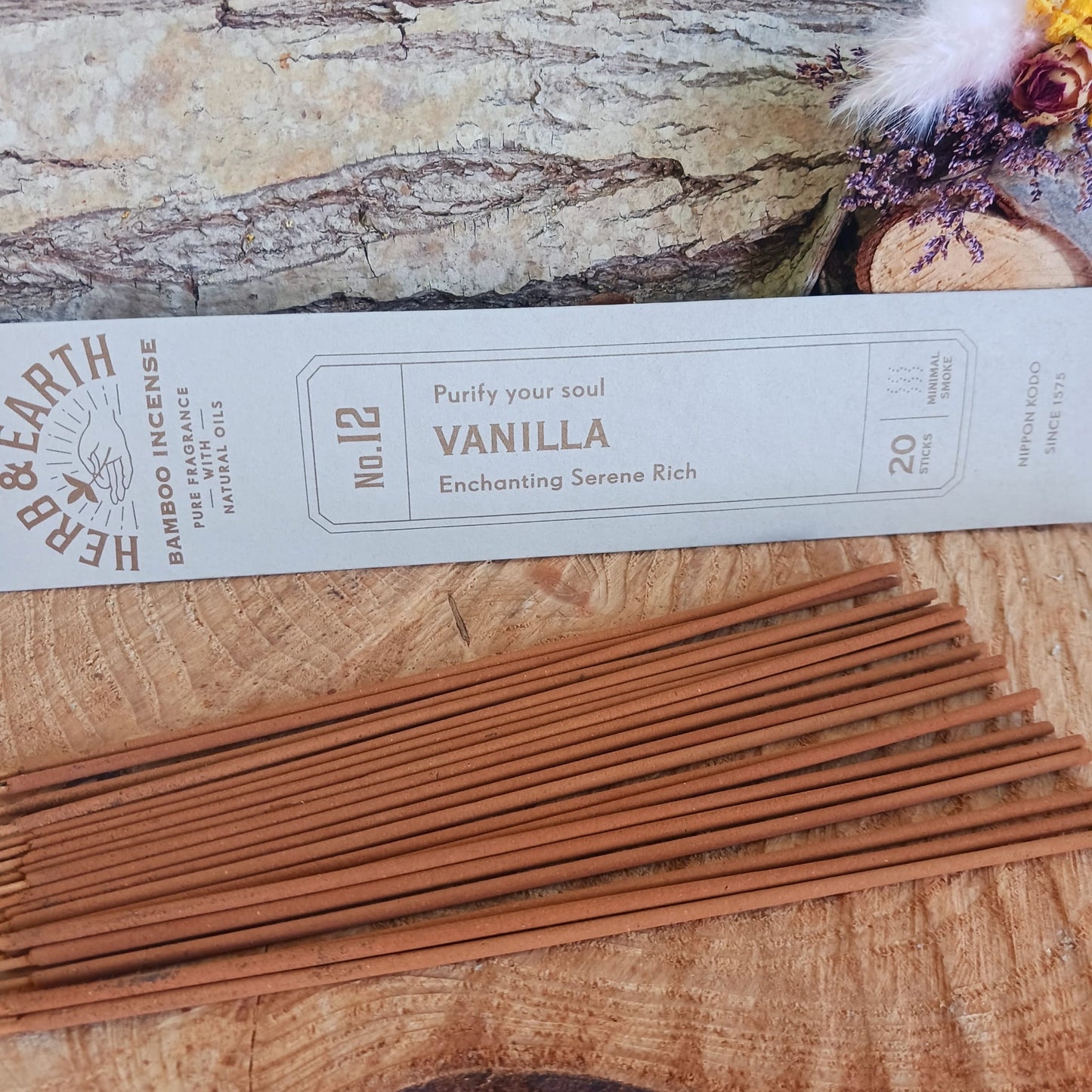 Herb & Earth Bamboo Incense Sticks | Vanilla