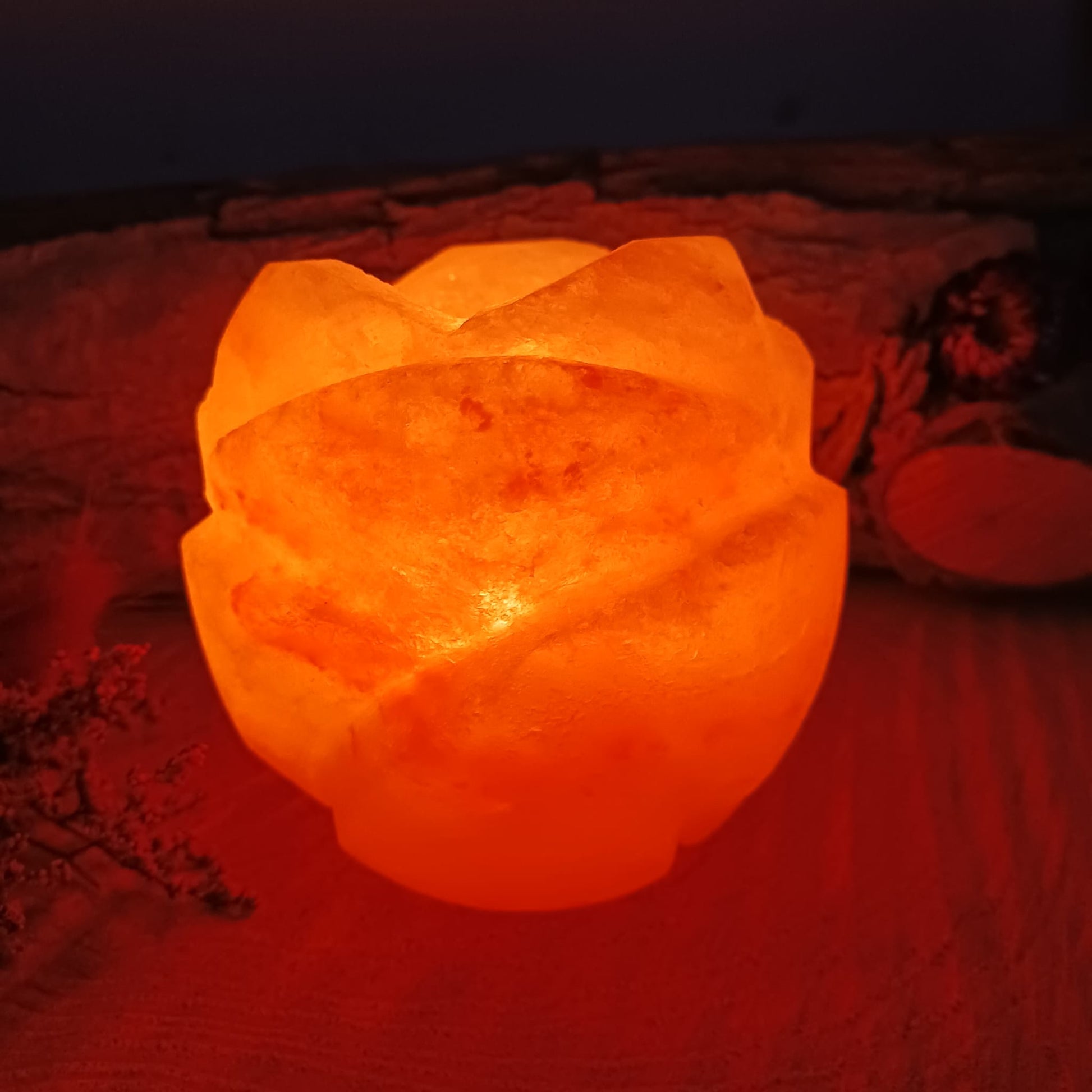 Himalayan Lotus Flower Salt Tealight Candle Holder