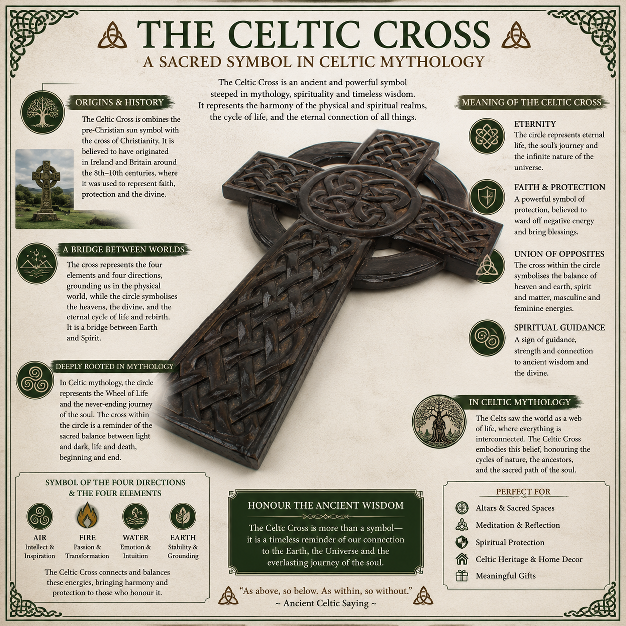 Large Wooden Celtic Cross Wall Hanging – Hand Carved Fair Trade Decor

Hand carved wooden Celtic cross wall hanging. Fair trade decor from Bali with intricate knotwork and spiritual symbolism.