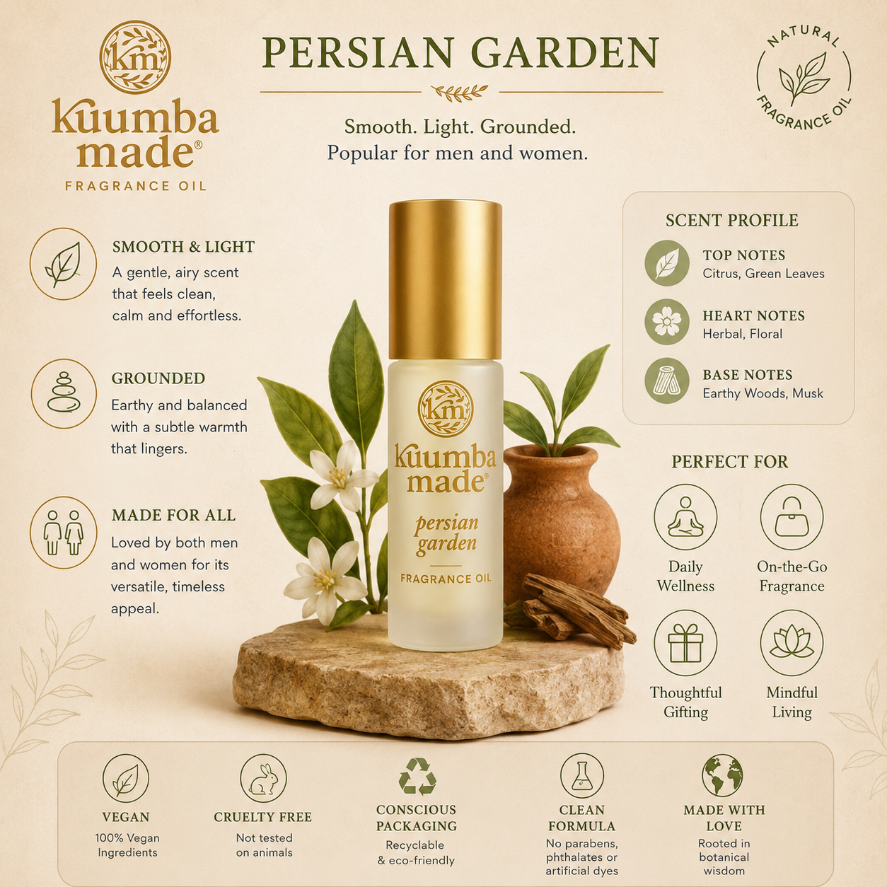 Kuumba Made Persian Garden Fragrance Oil – Natural Vegan Perfume Oil