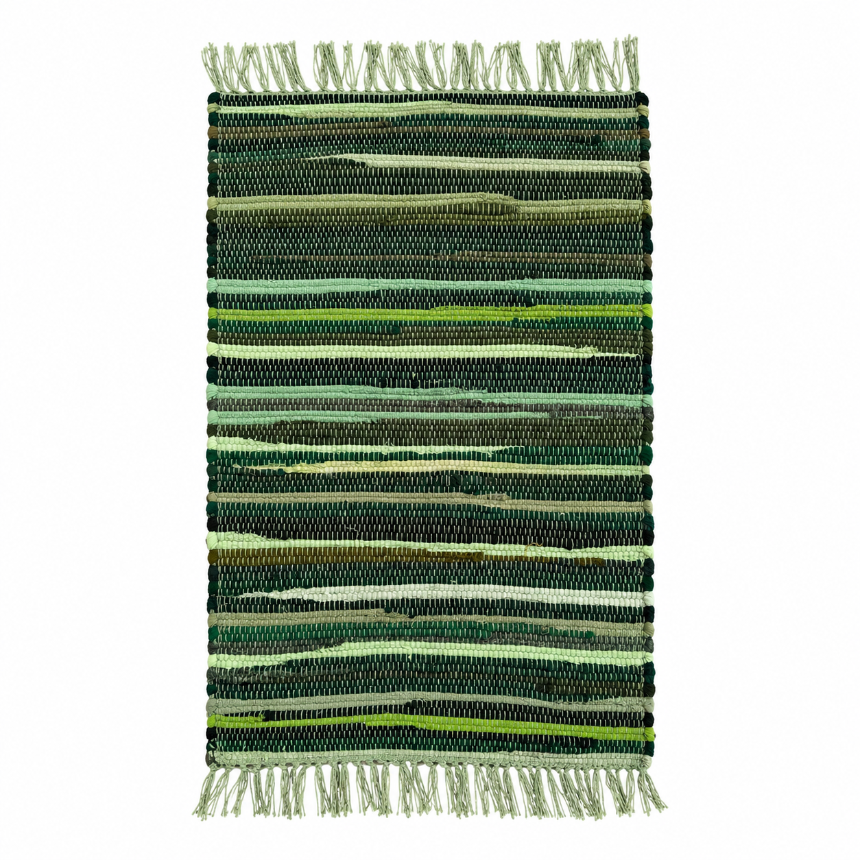Premuim Quality Small Rag Rug | Natural Greens