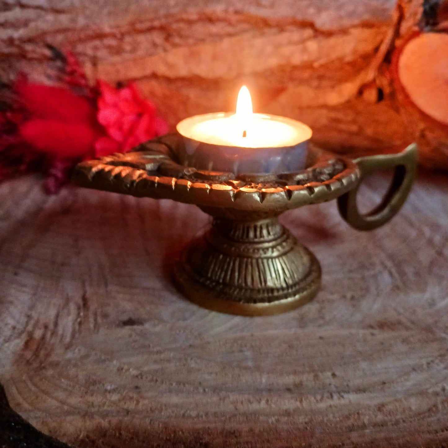 Om Oriental Tea-light Holder | Brass