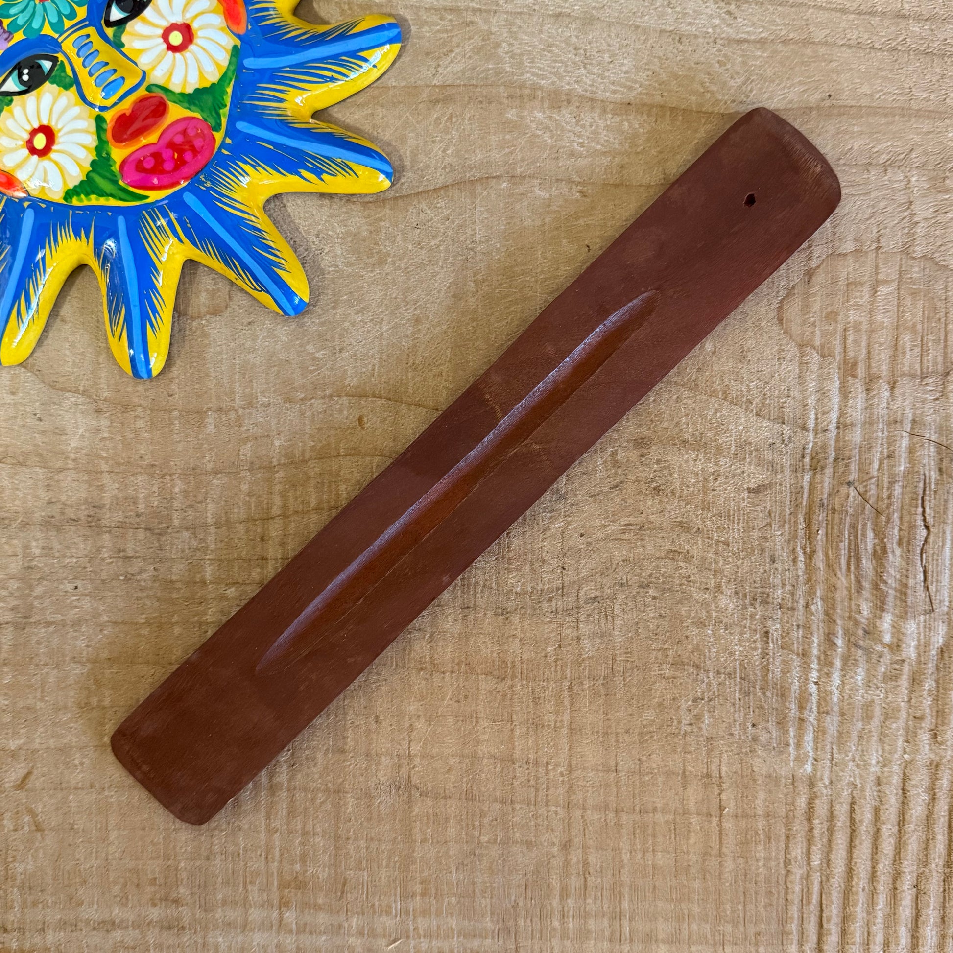 Plain mango wood incense ashcatcher stick holder