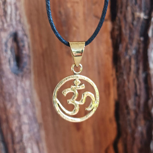 Om Brass Pendant | Gold Colour