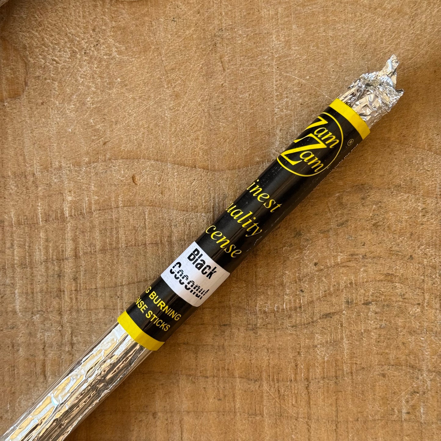 Zam Zam Black Coconut incense sticks with a rich tropical coconut fragrance for relaxation and home fragrance.