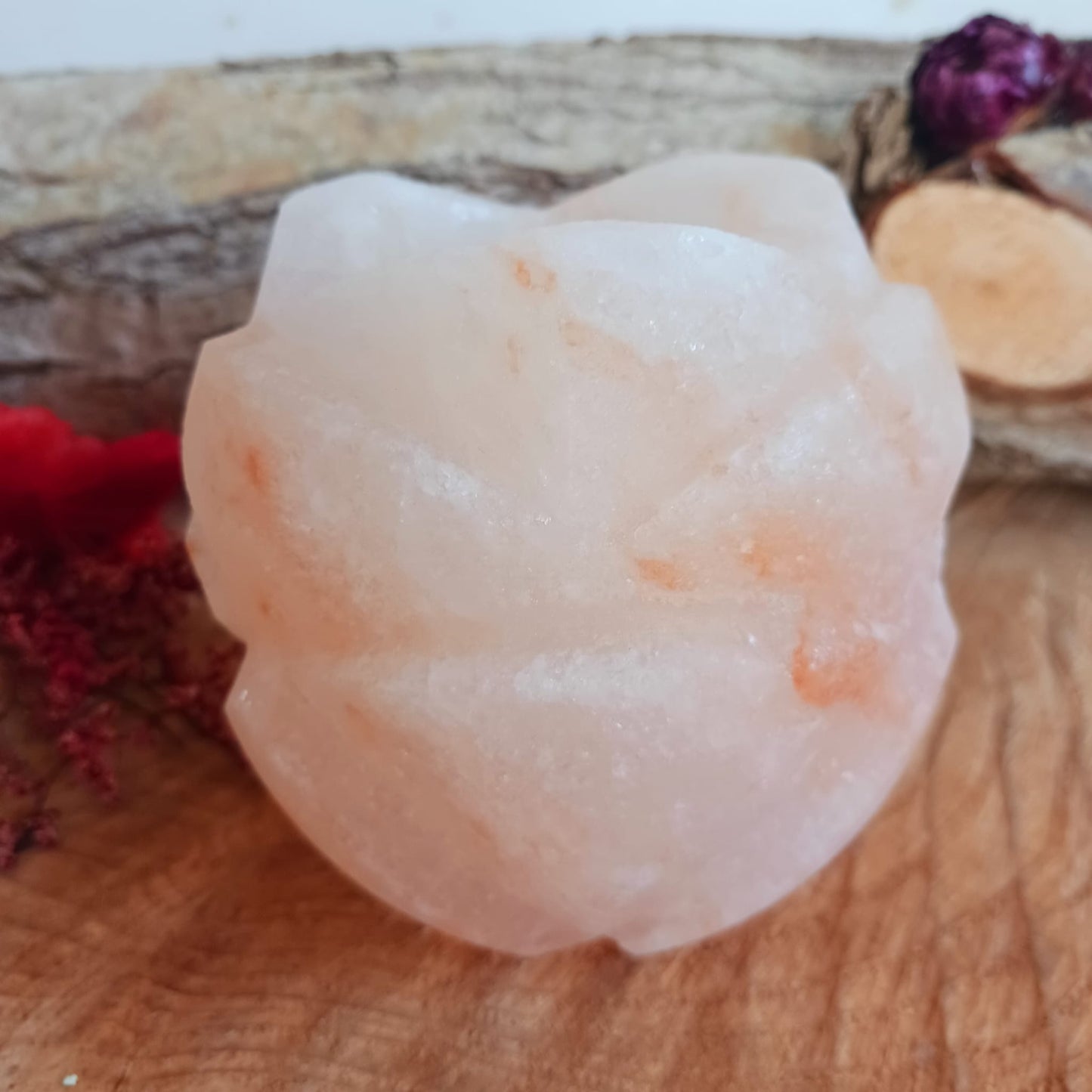 Himalayan Lotus Flower Salt Tealight Candle Holder