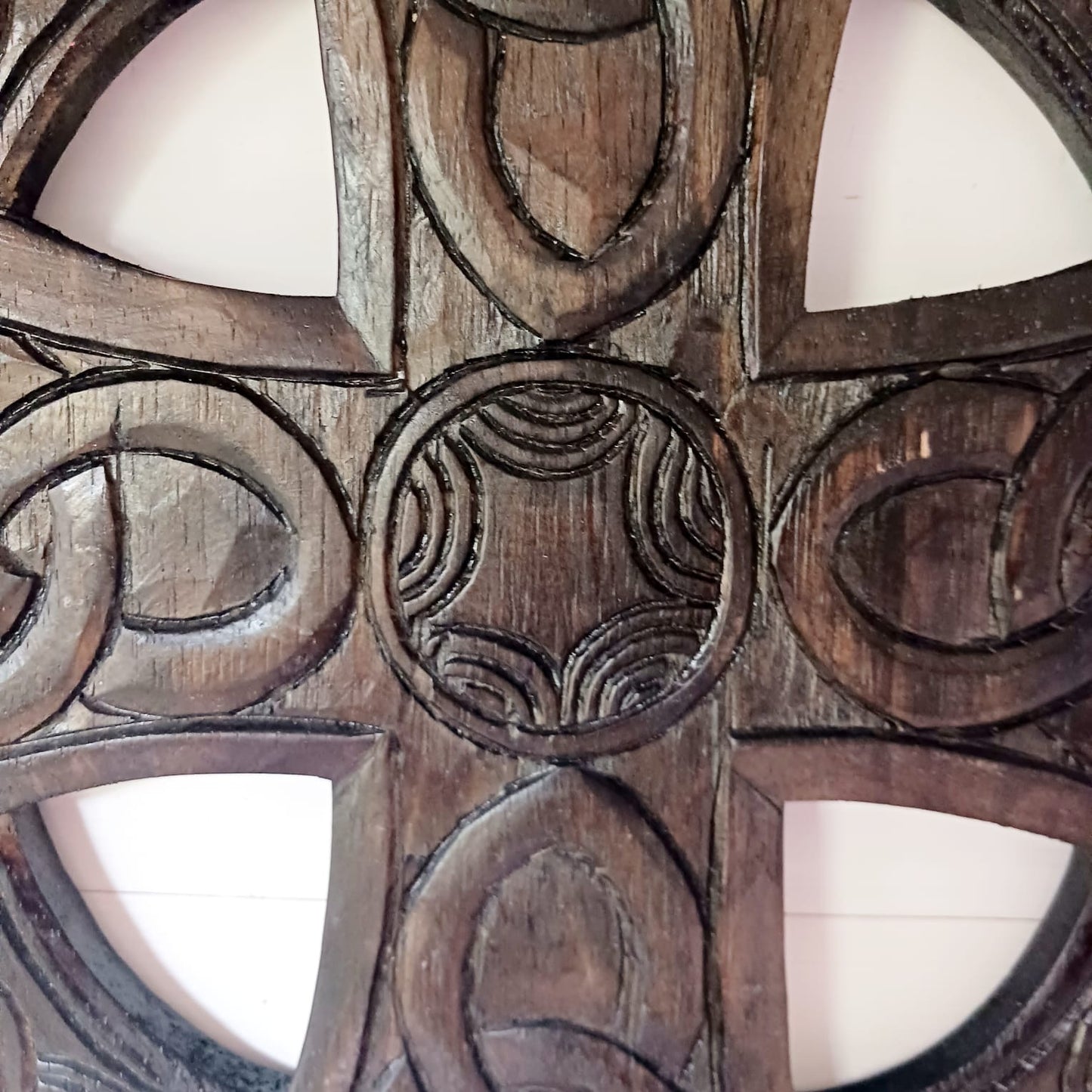 Round Wooden Celtic Cross