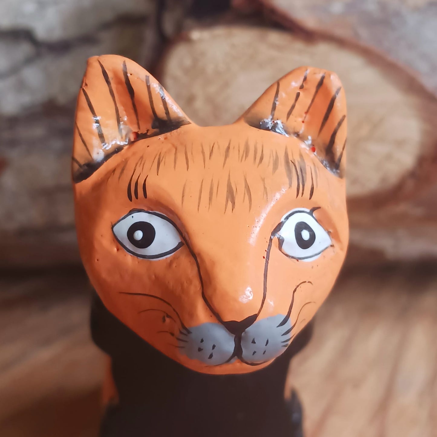 Small Natural Wood Shelf Cat | Ginger